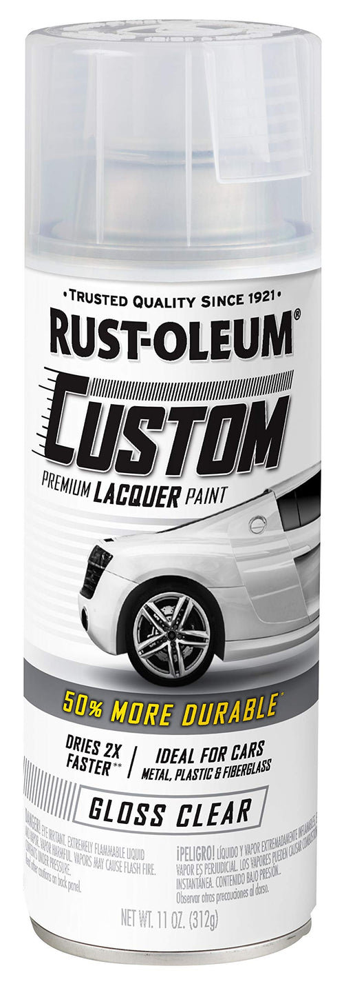 Rust-Oleum Automotive 323383 Custom Lacquer Spray Paint, 11 oz, Gloss Clear