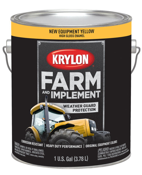 Krylon® Farm & Implement 1974 Brush, High Gloss, New Equipment Yellow, 1 Gallon Architectural Paints, Cat