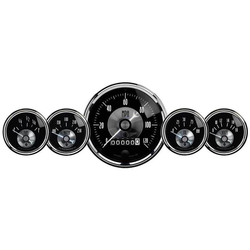 Auto Meter Prestige Black Diamond 2003 Wheel Odometer Gauge - 5 Piece