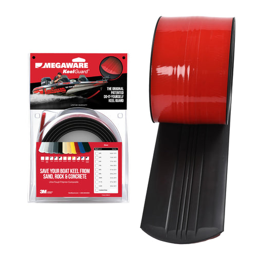 MEGAWARE USA-Made, Original DIY Keel Guard, 5-Inch Wide, 4-12ft Sizes, 11 Colors, Complete Install Kit with Primer, Hull Protector, for Fiberglass and Some Aluminum Boats (Black)