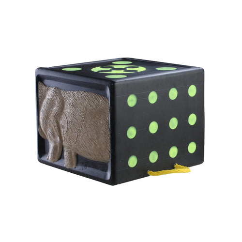 RhinoBlock Rinehart Target | 6-Sided Block Archery Target with High-Visibility Dots | Broadhead Compatible | Durable Self-Healing Foam | Made in USA