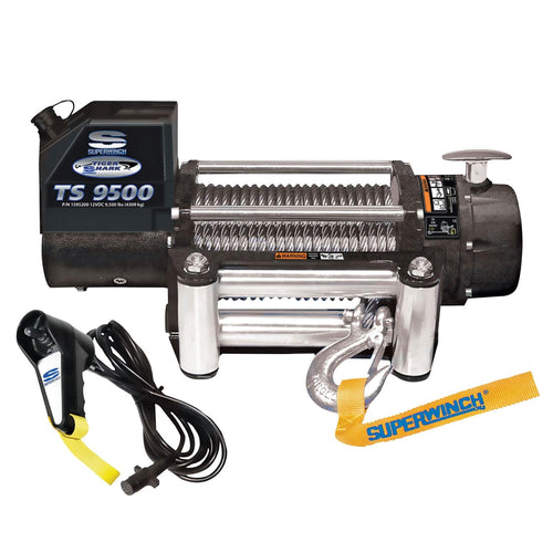 Tiger Shark Superwinch 1595200 9.5, 12 VDC winch, 9,500 lb/4,309 kg capacity with roller fairlead