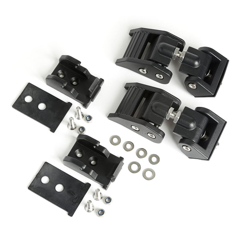 Hood Catch Kit Rugged Ridge for Jeep Wrangler/Gladiator | Aluminum, Black | 11210.21 | Fits 2018-2025 Jeep Wrangler JL; 2020-2025 Jeep Gladiator JT