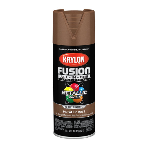 Krylon All-In-One Fusion Adhesive Spray Paint for Indoor/Outdoor Use, 12 oz, Rust