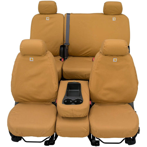 Covercraft Second Row Carhartt SeatSaver Custom Fit Seat Cover for Select Cadillac/Chevrolet/GMC Models - Duck Weave (Brown)
