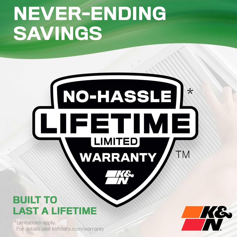 K&N HVAC Furnace Air Filter 10x20x1, Lasts a Lifetime, Washable, Merv 11, the Last Filter You Will Ever Buy, Breathe Safely at Home or in the Office, HVC-11020