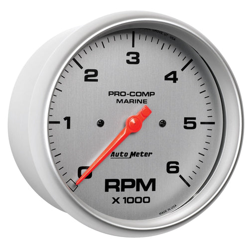 Gauge AutoMeter 200750-33 Tachometer (Marine Silver Ultra-Lite 5", 6K RPM, Marine Silver)