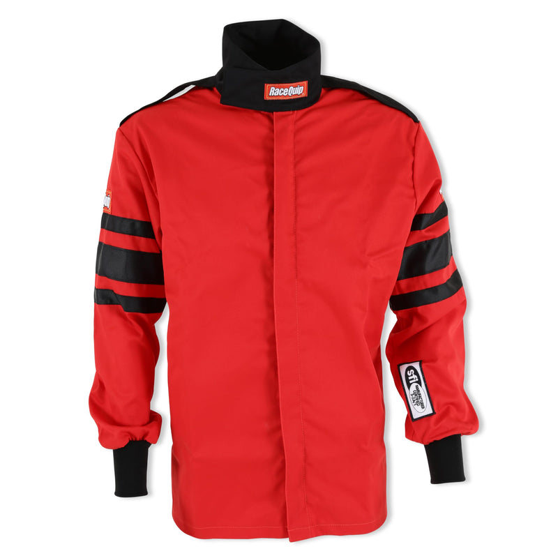 RaceQuip 110 Series Driving Jacket 111013RQP SFI 3.2A/1 Red/Black Stripe Medium