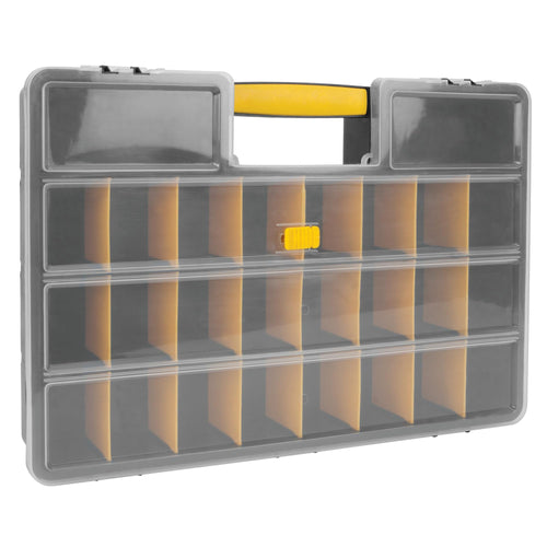 W54037 Performance Tool 26 Adjustable Compartment Hardware Organizer Box With Dividers - Durable Plastic Screw Organizer For Nuts, Bolts, Screws, Nails, and Small Hardware