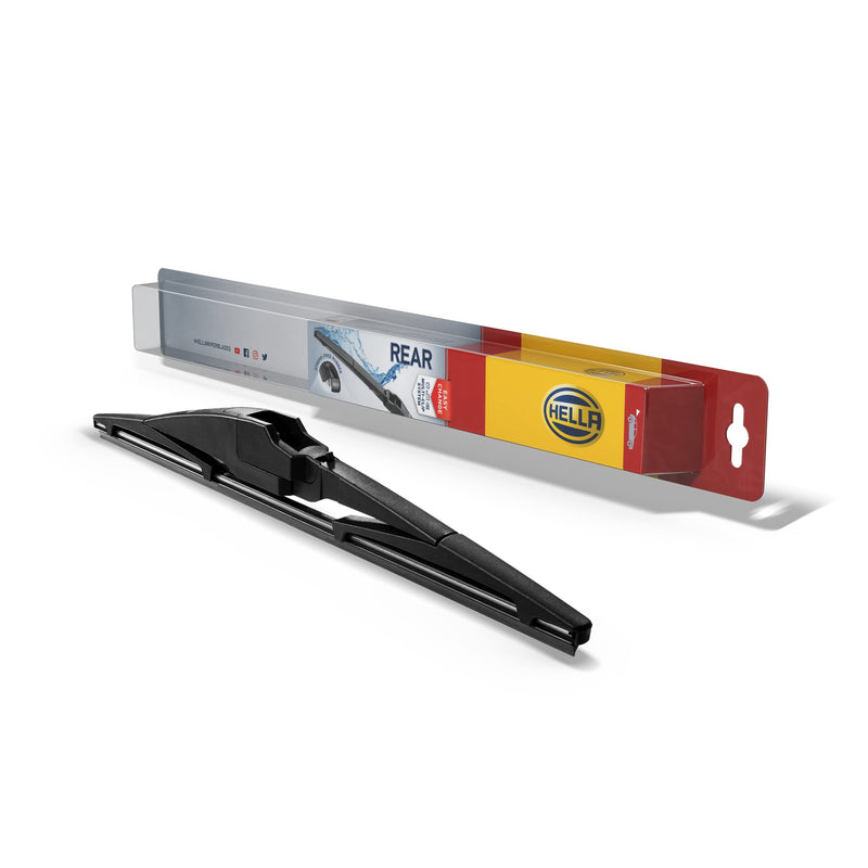 Hella 14 Inch OE Quality All Seasons Streak-Free Rubber Rear Wiper Blade fits select Acura Chrysler Dodge Ford Honda Hyundai Infiniti Isuzu Jeep Kia Mazda Mitsubishi Nissan Toyota Volvo / 398114014T