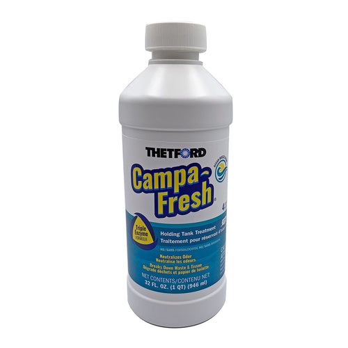Thetford Campa-Fresh RV Holding Tank Treatment, Ocean Breeze Scent, Formaldehyde Free, Waste Digester, Septic Tank Safe, 32oz Bottle (96714)