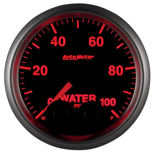 AutoMeter Gauge, Waterp, 2 1/16", 100Psi, Stepper Motor W/Peak & Warn, Elite, 4An Sensor 5668-05702-A
