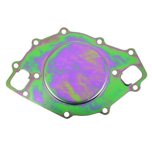 Ford Racing Water Pump Back Plate, Cadmium, Steel, compatible with Big Block Ford, Each