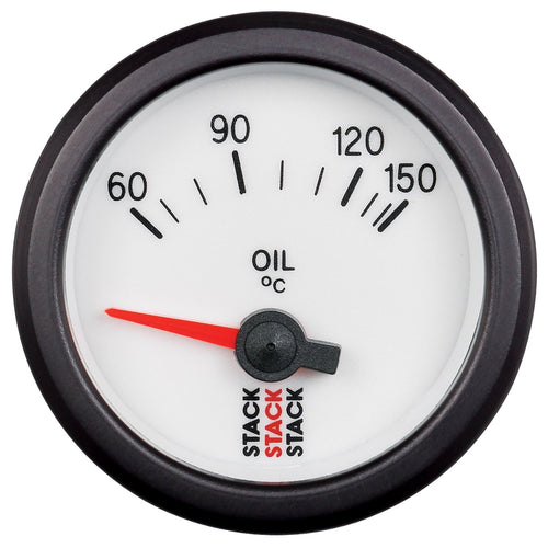 AutoMeter Gauge ST3259, Oil Temp, Electric, 52Mm, Wht, 60-150ºc, M10 Male