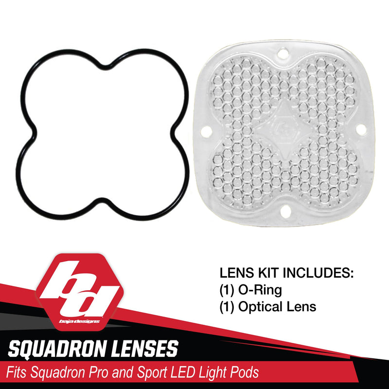 LED Lens Kit Baja Designs Squadron (Pro and Sport), 1 Pack (Work/Scene; Clear Lens)