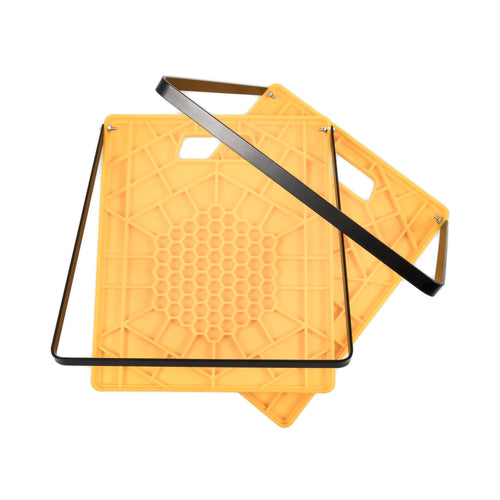 Camco RV Large Stabilizing Jack Pad with Handle, Helps Prevent Sinking Jacks, 14 Inch x 12 Inch Pad - 2 Pack - 44543, Yellow