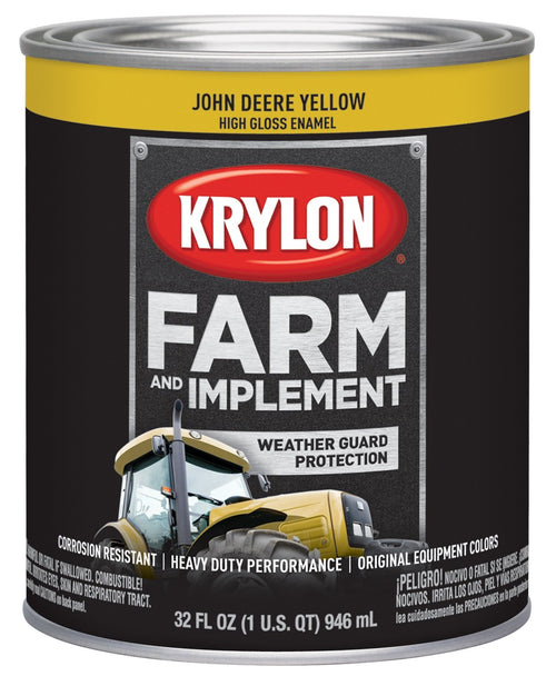 Krylon® Farm & Implement 2025 Brush, High Gloss, John Deere Yellow, 1 Quart Architectural Paints
