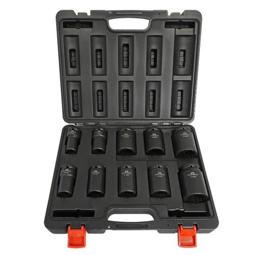 6 Way Socket Pro – Counteract 10pc Set - 13/16", 1-1/16", 1-1/8", 1-1/4", 1-1/2", 17mm, 21mm, 33mm, 35mm, 41mm - 3/4" Drive