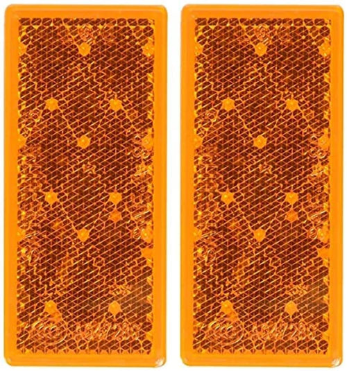 RECTANG. REFLECTOR QUICK MOUNT -- AMBER -- 2 PK