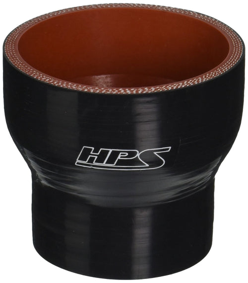 HPS HTSR-225-300-BLK High Temperature Silicone 4-ply Reinforced Reducer Coupler Hose, 60 PSI Maximum Pressure, 3" Length, 2-1/4" > 3" ID, Black