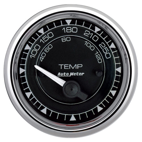 Water Temp Gauge Auto Meter 9737, 100-250 °F, Chrono Chrome