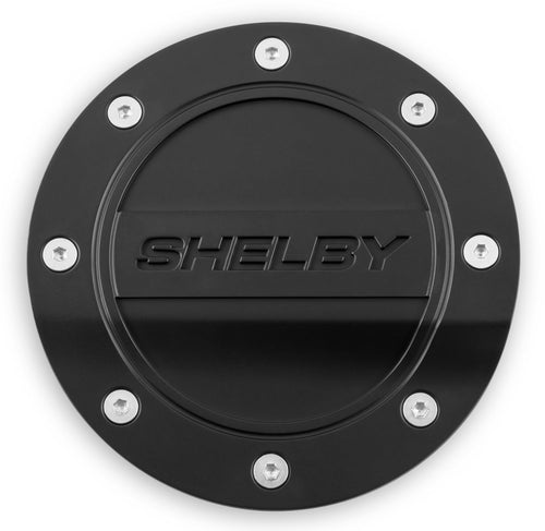 Fuel Door Comp Series Black with Shelby Logo Drake Muscle Cars FS3Z-6640526-SA