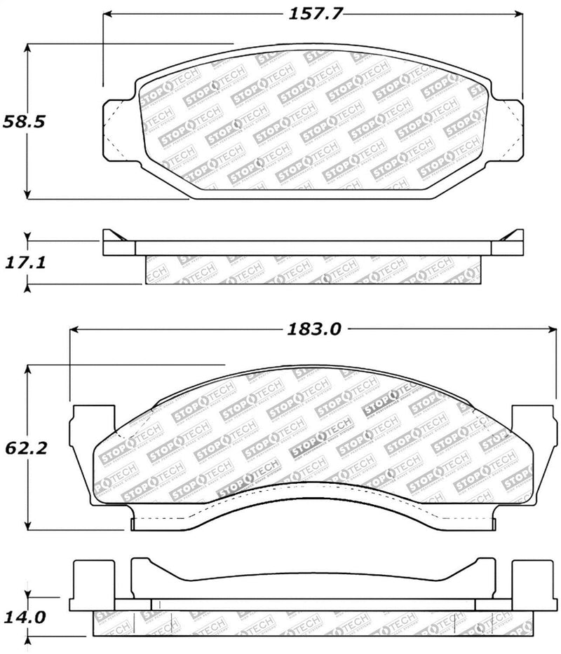 Sport Brake Pads StopTech 309.00500 with Shims and Hardware