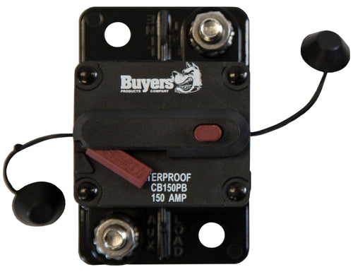 150 Amp Buyers Products CB150PB Circuit Breaker with Manual Push-to-Trip Reset, Protect Accessory Circuits, Electrical Equipment for Dump Hoists, Salt Spreaders & More