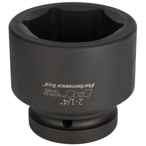 M745-52 Performance Tool 1 In Drive 2-1/4 In Impact Socket for Heavy-Duty Automotive Repairs and Maintenance Jobs with High-Torque Output Capability, Black
