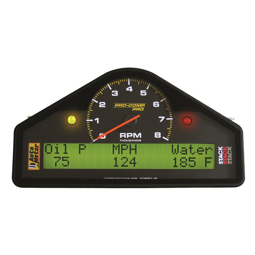 Auto Meter Pro-Comp 6002 Pro 0-3000-8000 RPM Street Dash Tachometer and Speedometer Gauge