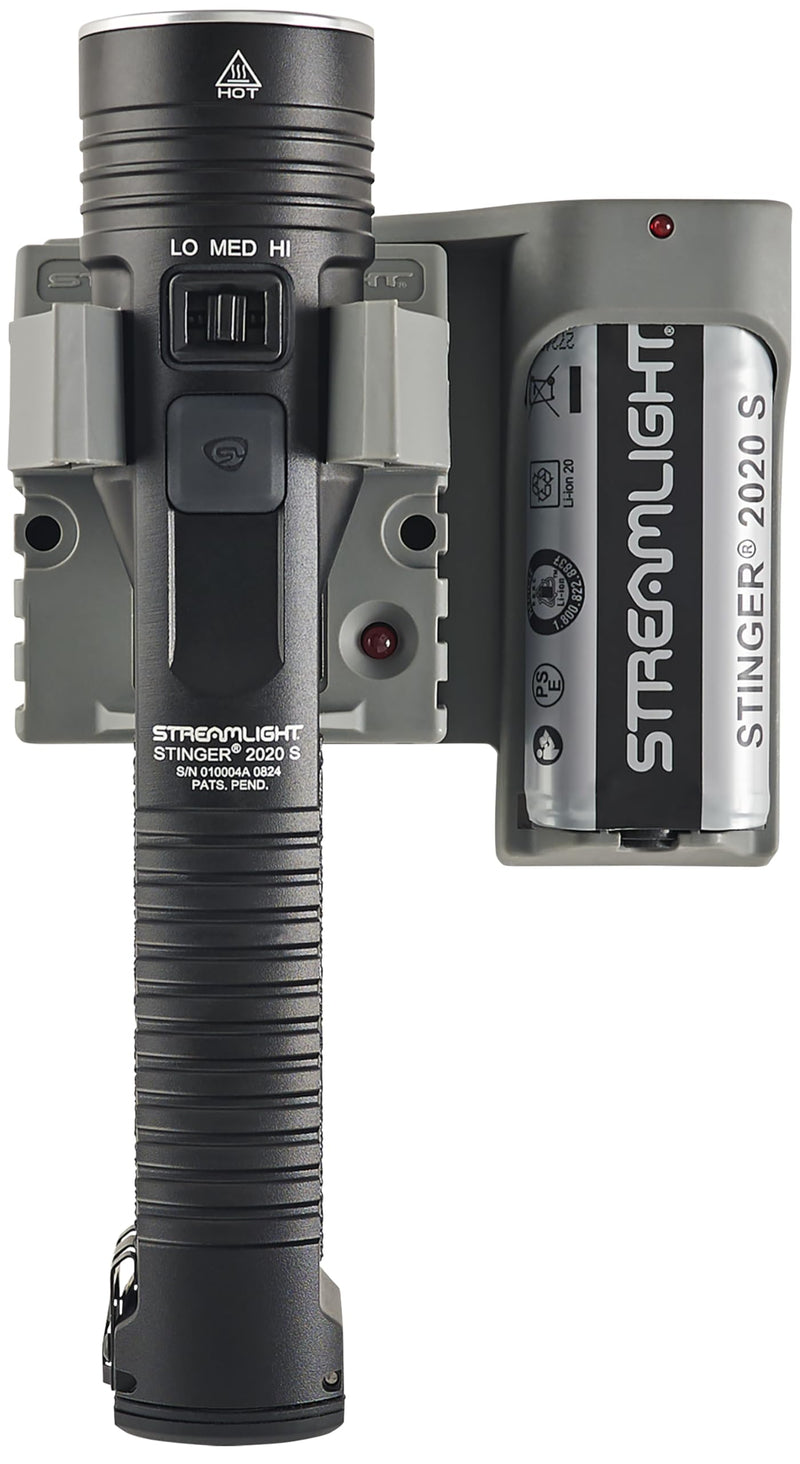 Stinger 2020 S Streamlight 78201 2000-Lumen Rechargeable Flashlight with Piggyback Charger, Black
