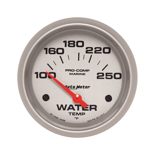 Water Temp AutoMeter Gauge, 2 5/8", 100-250ºf, Electric, Marine Silver (200763-33)