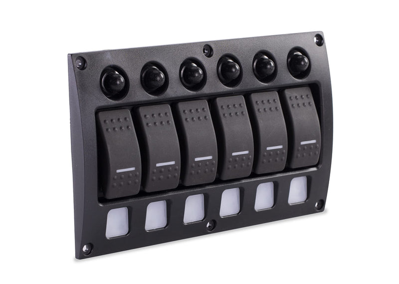 Sierra Switch Panel, SP21010 Weather Resistant 6P Contura Rocker w/Circuit Breaker
