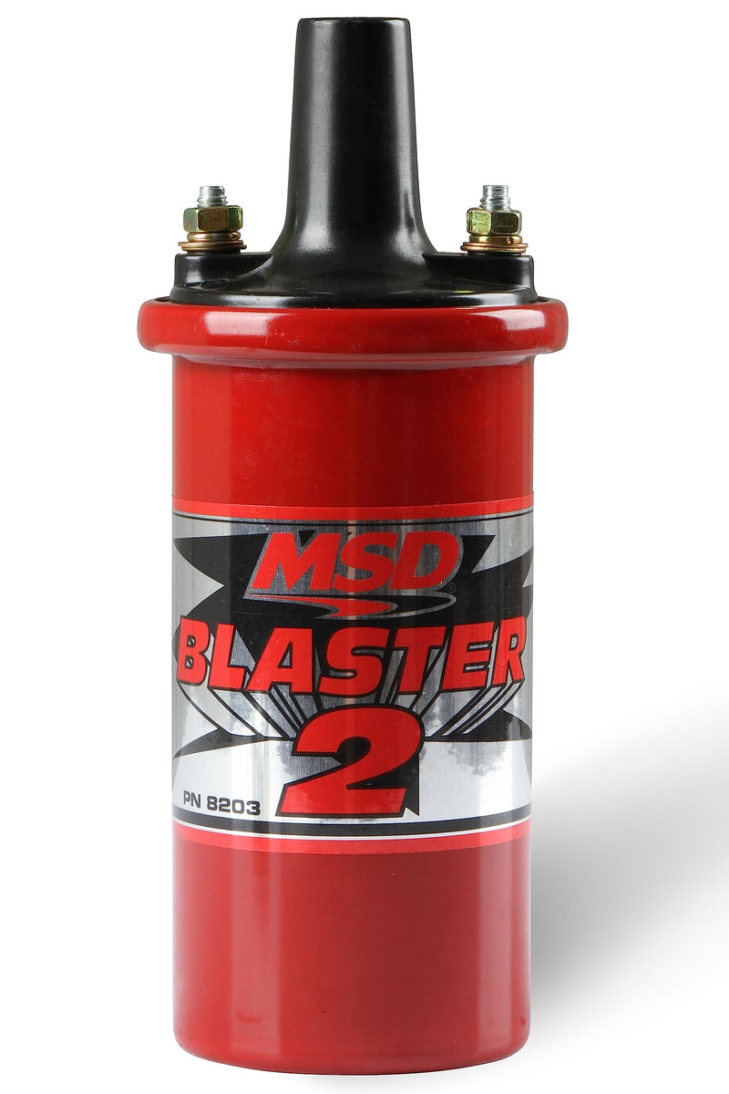 Blaster 2 Series MSD Ignition Coil (w/ballast resistor), Red, stock style ignition