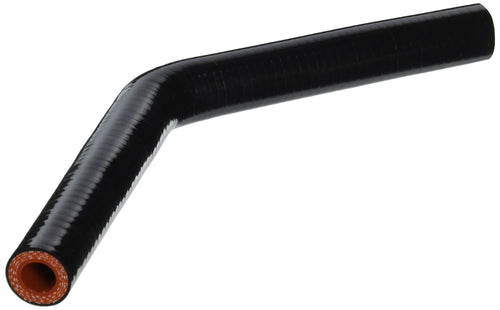 HPS Silicone High Temperature 4-ply Reinforced 45 degree Elbow Coupler Hose HTSEC45-050-BLK, 100 PSI Maximum Pressure, 4" Leg Length on each side, 1/2" ID, Black