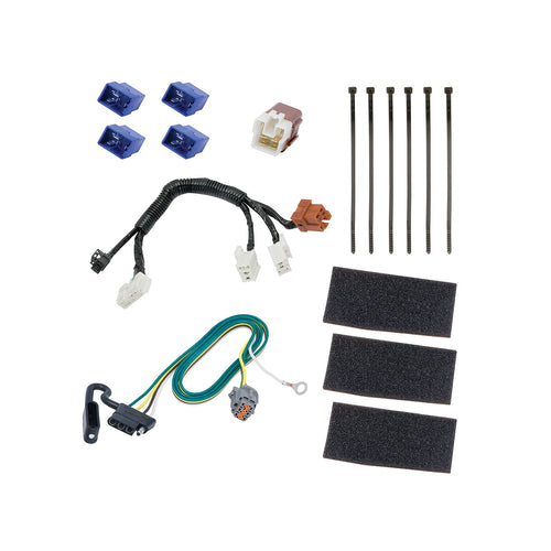 T-One® Tekonsha T-Connector Harness, 4-Way Flat, Compatible with Select Nissan Pathfinder : Infiniti QX60, Black