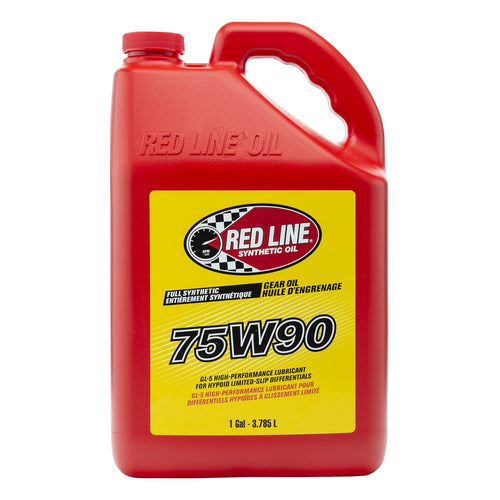 75W90 Red Line 57905 GL-5 Synthetic Gear Oil for Hypoid Limited Slip Differentials - 1 Gallon
