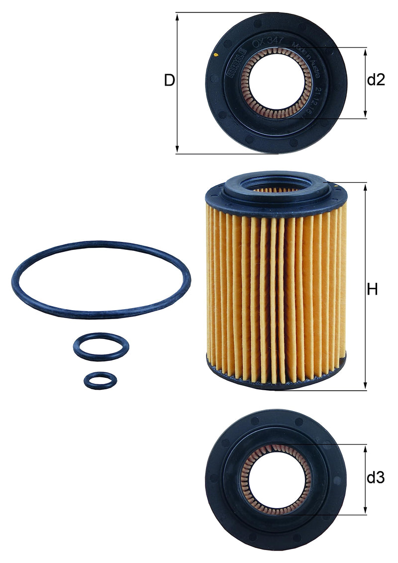 Engine Oil Filter MAHLE OX 347D