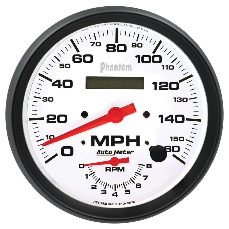 Auto Meter Gauge 5878, Tach/Speedo, 5", 160Mph & 8K RPM, Elec. Program., Phantom