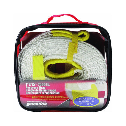 1" X 15 7500 LB Recovery Strap with Storage Bag - Erickson 59350