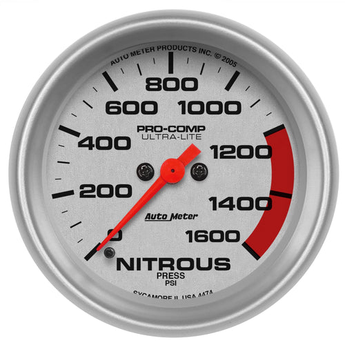 Ultra-Lite Auto Meter 4474 Electric Nitrous Pressure Gauge