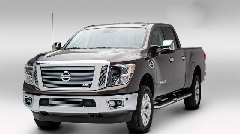 2016-2019 Titan T-Rex Grilles Billet Grille, Polished, 3 Pc, Insert, Fits Vehicles with Camera - PN #20785