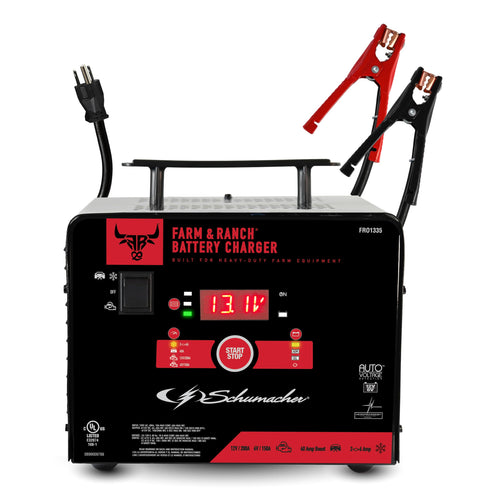 Farm & Ranch Schumacher Electric 6A Car Battery Charger and 200A Engine Starter, 4-in-1 Solution, Maintainer, 40A Boost, for 6V/12V Power Sport, Automotive, and Marine Batteries, FR01335