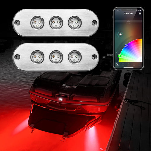 27W RGB LED Underwater Light KIT XKGLOW XK075002-KIT for Boat 2PC