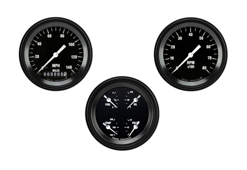 Hot Rod Series Classic Instruments HR03BLF 3 Gauge Package