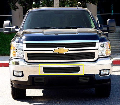 2011-2014 Silverado HD T-Rex Grilles Billet Bumper Grille, Black, 1 Pc, Bolt-On - PN #25114B