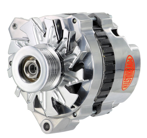 Alternator Powermaster 67902 (GM CS130 Polish 140A 6 grv Pulley Offset Left Mtg Unthreaded Mtg Ear 1-Wire or OE Hookup), 1 Pack