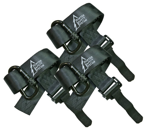 Hunter Safety System Treestrap Quick-Connect - Pack of 3 - Tree Climbing Gear for Tree-Stand Hunting - Comfortable Hunting Gear and Durable Hunting Equipment (Black)