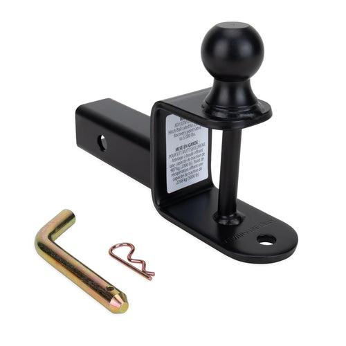 Camco Black Boar Multi-Hitch ATV/UTV – 2” Hitch Ball, 2” Shank, 6” Long – 2” Rise, 2,000 lb Capacity – Winch Strap Loop & 5/8” Pin Hole – Powder-Coated Steel (66025)