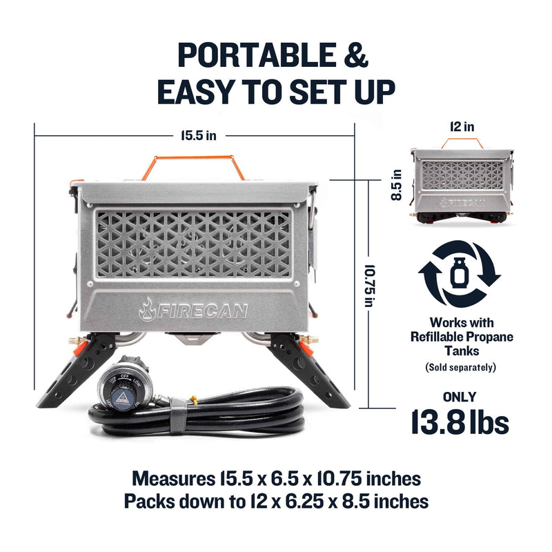 FireCan Deluxe Ignik Portable Propane Fire Pit and Grill